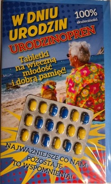 Kartki urodzinowe karnet urodzinowy z tabletkami