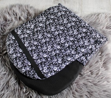 Черная вставка в коляску с цветочным принтом Lilo XXL 100 см