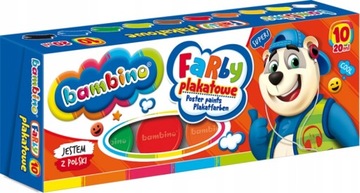 FARBY PLAKATOWE 10 KOLORÓW BAMBINO