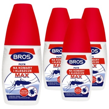 PŁYN NA KOMARY i KLESZCZE Bros Max 50 ml x 4 szt