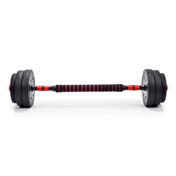 Набор битумных гантелей, регулируемая штанга 2х20 кг.