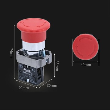 PRZYCISK BEZPIECZEŃSTWA AWARYJNY GRZYBEK METALOWY XB2 BS542 CZERWONY TRWAŁY