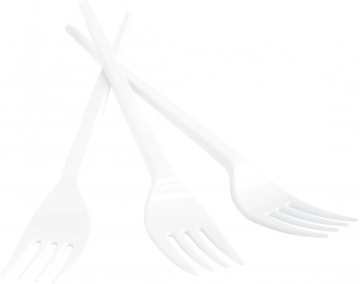 Widelce jednorazowe 17cm plastik 200szt białe