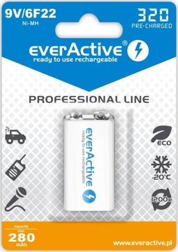 Зарядное устройство для аккумуляторов EverActive + 2x 6F22 9В
