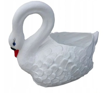 Садовая фигурка ЛЕБЕДЯ, украшение для цветочного горшка, БОЛЬШОЙ, высота: 55 см.