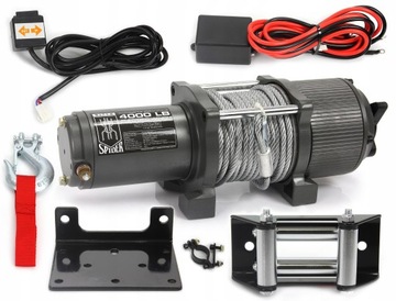 WYCIĄGARKA WINCH DO QUADA 12V LINA STALOWA 4000lbs