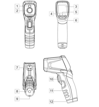 SONEL DIT-200 Измерение температуры пирометром Бесконтактное -50–1000 °C