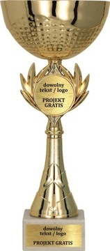 Piękny Złoty Puchar 24 cm +grawerki GRATIS