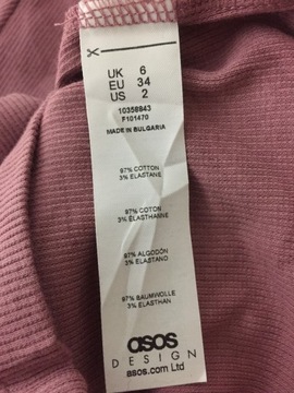 Asos krótka żebrowana bluzka XS *PW407*