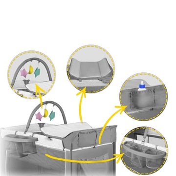Дорожная кроватка 125х65х78см RK-241 серая детская