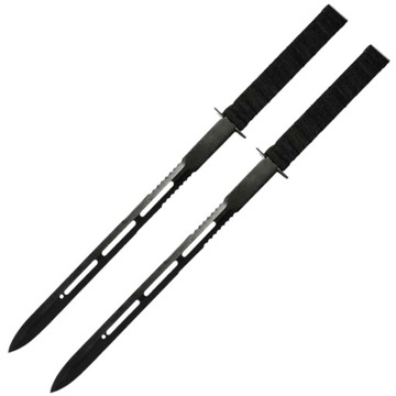 Zestaw dwóch mieczy ninja do treningu 63,5 cm HK-1249 Pochwa Nylonowa