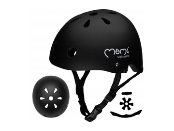 Детский велосипедный шлем MoMi для самоката 47-58, черный, безопасный