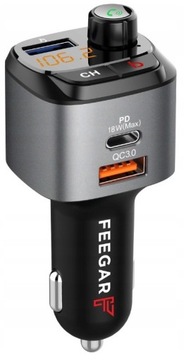FM-передатчик FEEGAR BT QC3.0, комплект громкой связи