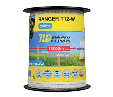 TAŚMA WZMOCNIONA PASTUCH RANGER TLD MAX 12mm 200m