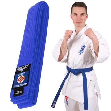 NIEBIESKI PAS KARATE KYOKUSHINKAI BELTOR 220 cm