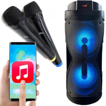 ПОРТАТИВНЫЙ БУМБОКС BT КАРАОКЕ-ДИНАМИК С ДВАМИКРОНАМИ