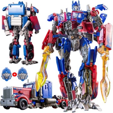AUTO ROBOT 2w1 ZABAWKA OPTIMUS PRIME TRZYMA MIECZ W OBU RĘKACH 2xMASKA
