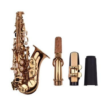 Mini Bb Soprano Saxophone Sax Brass Material Gold