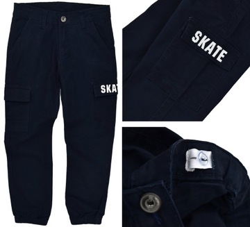 XU SKATE Granatowe SPODNIE Jogger Wiosna - 152/158