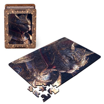 Puzzle drewniane - Kot Rycerz Khajiit - 14+