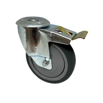 Koło obrotowe hamulec/100mm/80kg z otworem