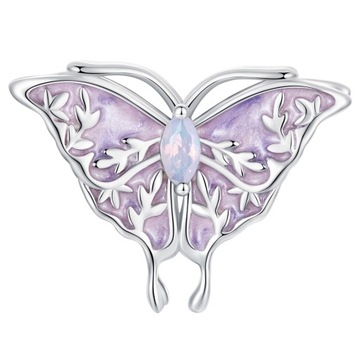 Charms Zawieszka Charms Fioletowy Motyl Srebro 925 Charmsy Trusky