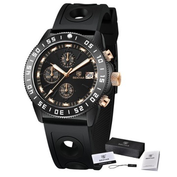 ZEGAREK BENYAR MĘSKI ELEGANCKI CHRONOGRAF +PUDEŁKO