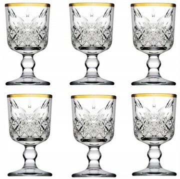 Kieliszki do WÓDKI x6 PASABAHCE 60ml Timeles Gold
