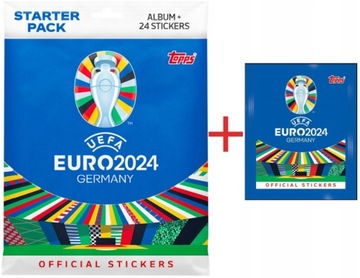 ALBUM NA NAKLEJKI EURO 2024 Zestaw Startowy 30 naklejek Topps UEFA Germany