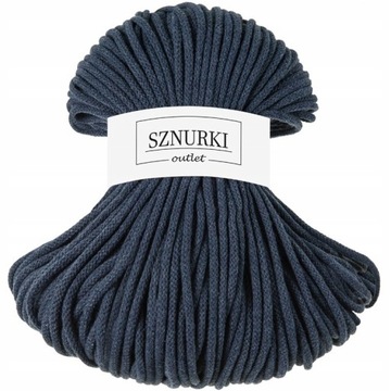 Sznurek OUTLET bawełniany do makramy 5mm Jeansowy