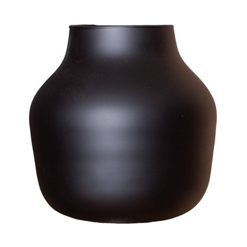 Czarny wazon szklany matowy słój W-456A H:19 cm D:19 cm