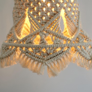 Абажур макраме с бахромой Vintage Handmade Boho