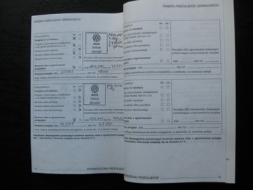 Сервисная книжка VW польская PL VW 1998 года оригинал