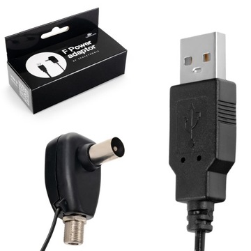 adapter zasilacza anteny Spacetronik 5V USB wtyk F