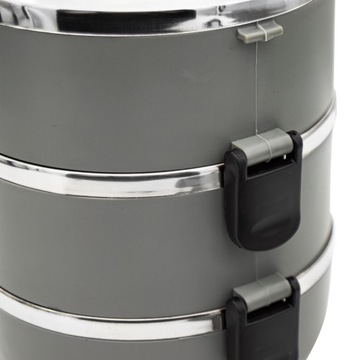 ТЕРМОШКАФ, НЕРЖАВЕЮЩИЙ ОБЕДЕННЫЙ КОНТЕЙНЕР С РУЧКОЙ, 3 ПРЕДМЕТА