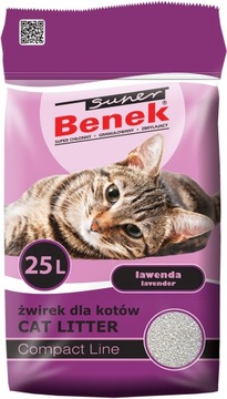 Żwirek Super Benek Compact Lawenda 25L dla kota