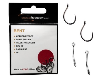 Haczyki bezzadziorowe Esca Feeder BENT 12 do Method Feeder 10 szt Japońskie