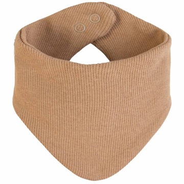 APASZKA CHUSTKA NIEMOWLĘCA pod szyję podwójna bawełna PRĄŻEK toffi