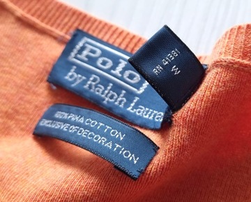 POLO by RALPH LAUREN PIMA COTTON V-Neck Bawełniany Męski Sweter XXL