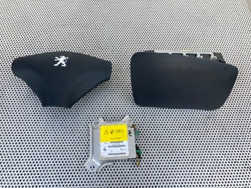 KOMPLET 2X AIRBAG + NAPÍNÁK SENSOR PEUGEOT 107 I FACELIFT 1 05-12R. ORI OEM