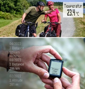 PRZEWODOWY LICZNIK ROWEROWY SIGMA 14.0 WR PODŚWIETLENIE PL MENU WYSOKOŚĆ