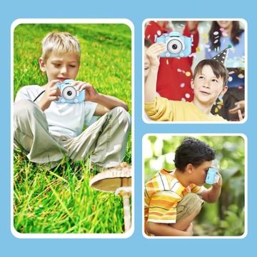 ЦИФРОВАЯ КАМЕРА ДЛЯ ДЕТЕЙ Детская фотография BLUE KITTEN + КАРТА 4 ГБ