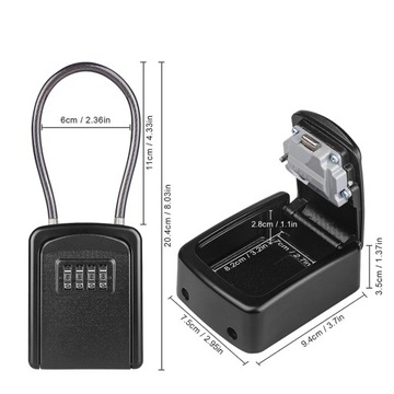 КЛЮЧ БЕЗОПАСНОГО ХРАНЕНИЯ КОМБИНИРОВАННЫЙ КОД ХРАНЕНИЯ СО СЪЕМНЫМ КАБЕЛЕМ Водонепроницаемый