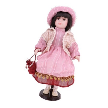 Vintage 40cm elegancka lalka porcelanowa do kolekcjonowania w domu