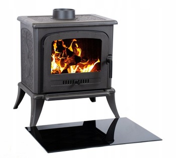 Szyba Hartowana Pod Kominek Piecyk 80x70 cm CZARNA