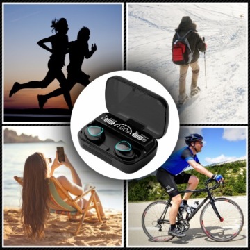 БЕСПРОВОДНЫЕ НАУШНИКИ BLUETOOTH С МИКРОФОНОМ, МОДЕЛЬ POWERBANK 2023 ГОДА