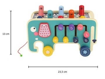 ДЕРЕВЯННЫЙ КУБ СЛОНА, МОЛОТОК МОНТЕССОРИ, ИГРУШКА ЗИ-11