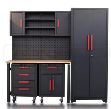 МЕБЕЛЬ ДЛЯ МАСТЕРСКОЙ С ПОДВИЖНЫМ СТОЛОМ И МОБИЛЬНЫМИ ШКАФАМИ, ШКАФОМ, ПОЛКОЙ SZ101