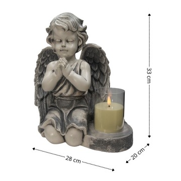 БОЛЬШАЯ СЕРАЯ СВЕЧА + СВЕЧА, ГИПСОВАЯ ФИГУРКА ГРОБНИЦЫ, СВЕТОДИОДНАЯ ЛАМПА 3XAAA