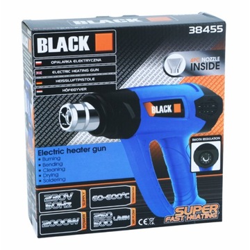 ЭЛЕКТРИЧЕСКИЙ ТЕПЛОВОЙ ПИСТОЛЕТ ДЛЯ СНЯТИЯ КРАСКИ 2000ВТ 4 НАСАДКИ 600C С БЕСПЛАТНОЙ РЕГУЛИРОВКОЙ